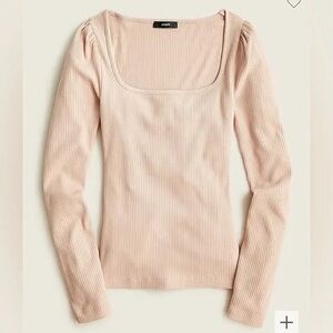 J Crew Ribbed stretch-cotton squareneck T-shirt in XXL